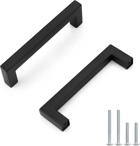 Miniatura 18 de Probrico - Tiradores cuadrados de acero inoxidable para puerta de armario o cajón, color negro, 0.5 pulgadas de ancho