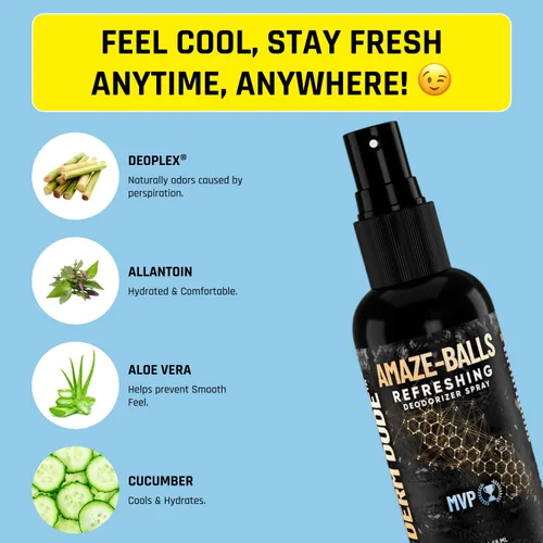Miniatura 37 de Derm Dude Amaze Ball - Desodorante en aerosol para hombres Spray antirozaduras para ingle y saco con DeoPlex y aloe vera Control de olores