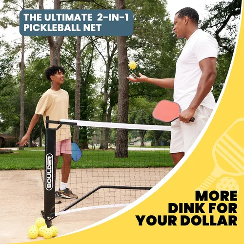 Miniatura 8 de Boulder Portable Badminton Pickleball Net - Foldable/Extendable Poles for Multiple Sports Heights (UP to 5 ft) - Ideal for Tennis, Pickleball, Negro