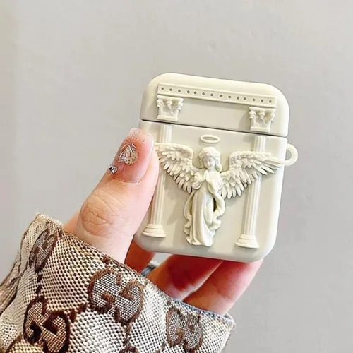 Miniatura 3 de ZOSTLAND Funda para auriculares inalámbricos, llavero grueso y suave, portátil, de silicona, a prueba de golpes, compatible con Apple AirPods 2 y 1