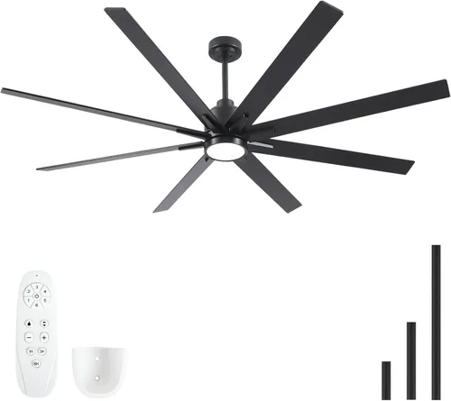 Miniatura 26 de Ventiladores de techo de 42 pulgadas con luces y control remoto, ventilador de techo de níquel cepillado, motor CC reversible de 6 velocidades, LED