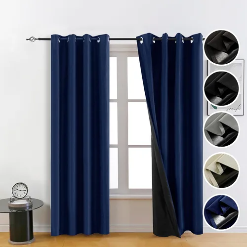 Miniatura 11 de Cortinas opacas 100% beige para dormitorio, cortinas de oscurecimiento de habitación de 84 pulgadas, cortinas opacas para sala de estar, cortinas