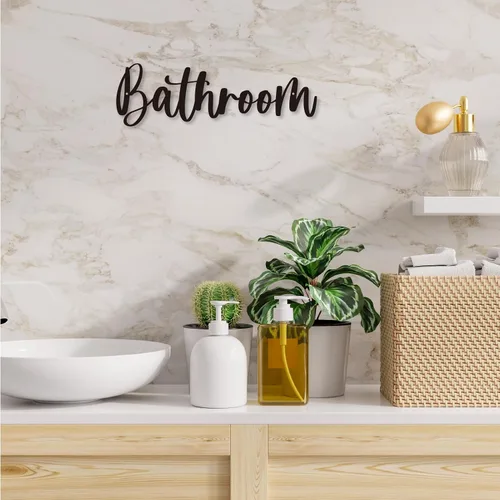 Miniatura 2 de Placa de metal para decoración de baño, decoración de pared, decoración de granja, para baño, vestidor