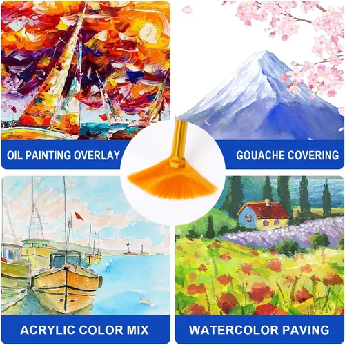 Miniatura 5 de Pinceles ESRICH, 16 paquetes - 160 piezas, juego de pinceles para pintura acrílica, set de pinceles para óleo y acuarela, para cuerpo, cara, lienzo