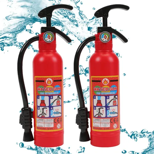 Pistola de agua para niños, paquete de 2 extintores de incendios de chorro de agua, 550 CC súper rango, regalo de verano para piscina, playa, juegos