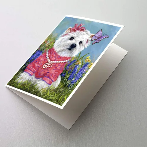 Miniatura 45 de Caroline's Treasures PPP3013GCA7P - Tarjetas de felicitación y sobres para mascotas de Basset Hound Teacher, paquete de 8 tarjetas en blanco