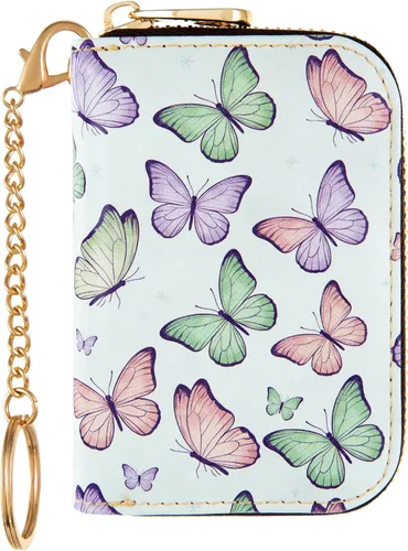 Miniatura 11 de Soporte para tarjetas de crédito, cartera con bloqueo RFID para mujer, pequeña cartera delgada de cuero con llavero con cremallera, funda