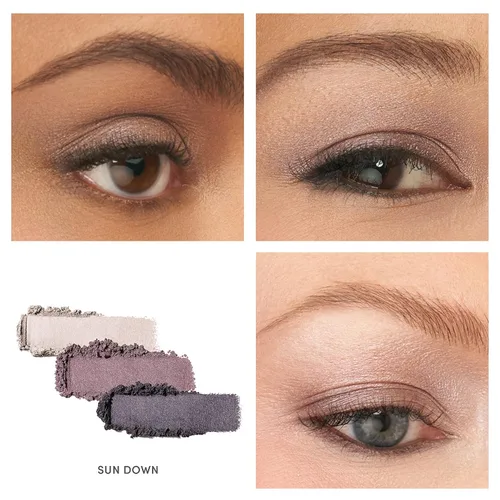 Miniatura 3 de Sombra de ojos PurePressed triple de jane iredale, color mineral altamente pigmentado, fórmula de larga duración y resistente a arrugas, segura