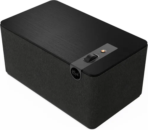 Klipsch Sistema de altavoces Bluetooth Premium The Three Plus, listo para tocadiscos con entradas Phono/RCA, Bluetooth 5.3 con hasta 40 pies de