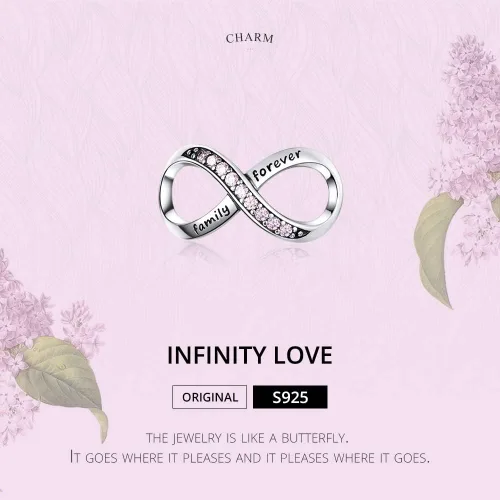 Miniatura 28 de Abalorios de plata de ley para pulseras, collares, familia para siempre, circonita cúbica, regalo de joyería para mujeres