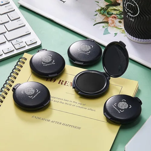 Miniatura 7 de 3 almohadillas de tinta de huellas dactilares, almohadillas de tinta de huellas dactilares, sello negro para oficina, suministros de notario