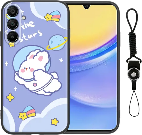 Miniatura 36 de Funda para Galaxy A51 5G (no compatible con la versión A51 4G) con correa de cordón, para niñas y mujeres, diseño lindo de anime, funda de silicona