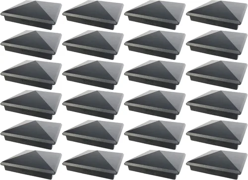 Miniatura 17 de Tapa de aluminio en forma piramidal para postes de madera, color negro (4 unidades)