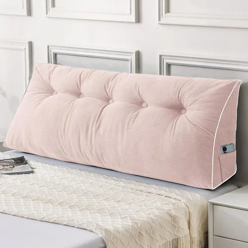Miniatura 43 de Sasttie - Almohada de cabecero completa, almohada de cuña para cabecero para sentarse en la cama, cojín triangular de apoyo para la espalda