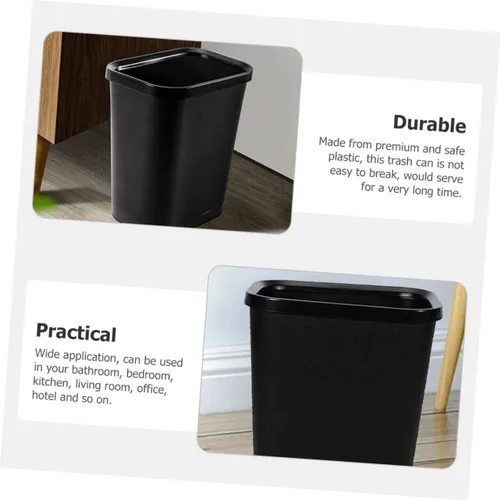 Miniatura 3 de BESTOYARD Cubo de basura abierto, contenedor de flores, cubo de basura negro, cubo de basura para baño, papelera para el hogar, cubo de basura