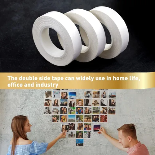 Miniatura 5 de 3 rollos de cinta fina de doble cara para manualidades, arte, álbumes de recortes, fotografía, respaldo de papel, desgarro a mano, 0.4 pulgadas por