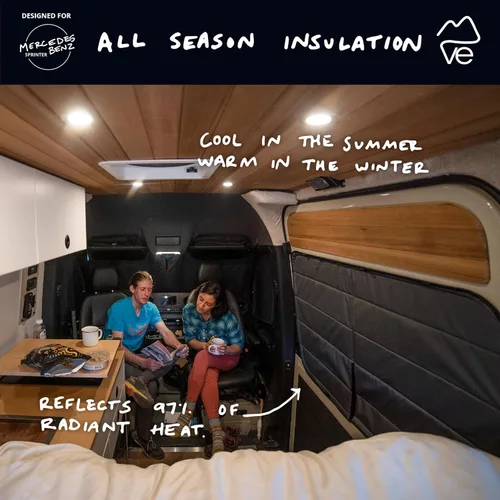 Miniatura 3 de VanEssential Cubierta Magnética Aislante para Ventana de Oscurecimiento Total Diseñada para Puerta Corredera Mercedes-Benz NCV3 y VS30 con Marco