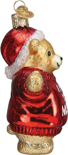 Miniatura 3 de Old World Christmas - Oso de vidrio soplado "Te quiero más", adorno para árbol de Navidad, decoración festiva hecha a mano, colección del Día de San