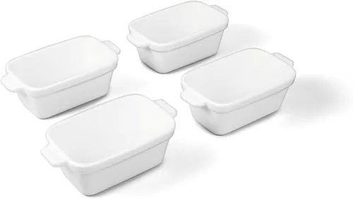 Miniatura 15 de Souper Cubes Juego de 4 platos para hornear de cerámica de 2.0-5 x 3 pulgadas para horno, fabricados en Estados Unidos, mini platos de cerámica