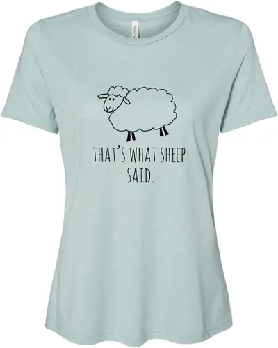 Miniatura 19 de Cute Women's Screen Printed Crew Neck Tee, Shirts With Sayings, Dusty Blue or Olive
