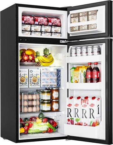 EUHOMY Mini Refrigerador con Congelador, 4.5 Pies Cúbicos Mini Refrigerador, 2 puertas Para Dormitorio/Residencia Estudiantil/Oficina/Apartamento -