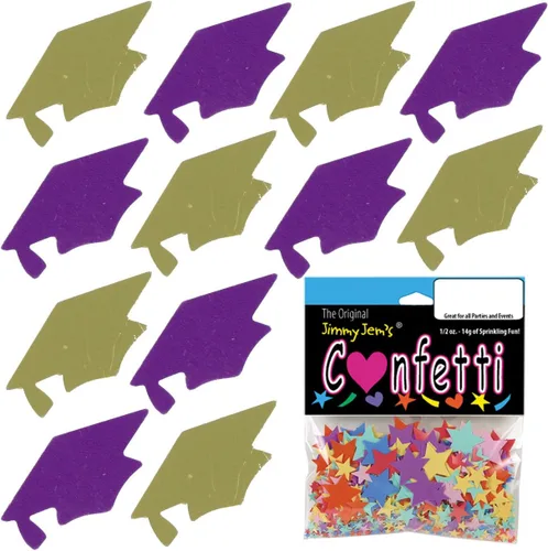 Miniatura 135 de Confetti Grad Cap Negro, Azul Marino Combo - 2 bolsas de media onza (1 oz)