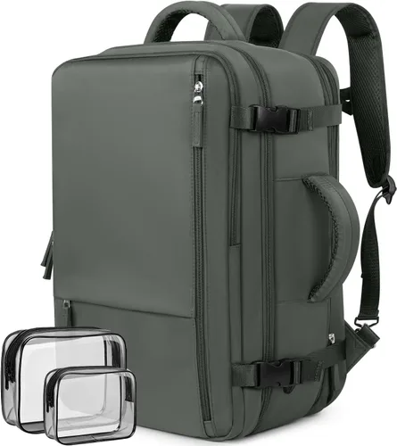 Miniatura 9 de Rinlist - Mochila para computadora portátil de viaje, mochila de cabina para hombres y mujeres, aprobada para vuelos, mochila escolar universitaria