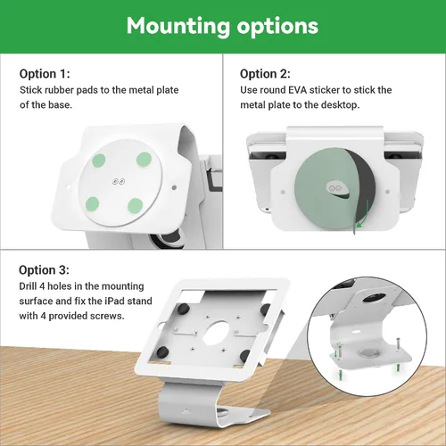 Miniatura 6 de Kiosk POS - Soporte para tablet compatible con iPad Air 1, Air 2, Pro 9.7, 5ª, 6ª, soporte para tableta de escritorio de negocios con base giratoria