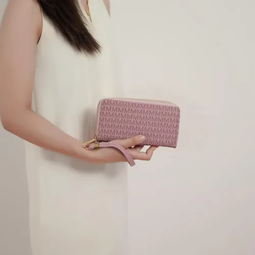 Miniatura 27 de MKF Collection Mia K - Cartera de pulsera para mujer, pequeña cartera de cuero vegano para tarjetas de crédito con cremallera y bolsillo