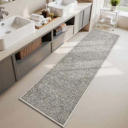 Miniatura 12 de PADOOR Tapetes de baño finos, trenzados para baño, tapetes de baño con parte trasera de goma antideslizante, lavables a máquina y de secado rápido