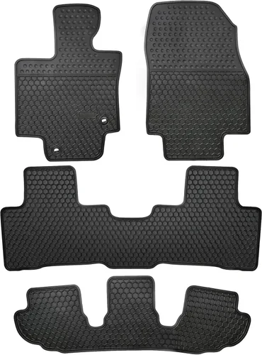 Miniatura 13 de Alfombrillas de coche a medida para Honda Odyssey 2018-2025, resistentes a todo tipo de clima, de goma, revestimientos de suelo para auto, Todo negro