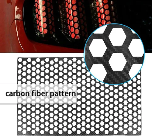Miniatura 6 de Riloer Universa - Lámpara de luz trasera tipo panal de abeja tipo cubierta de luz trasera, estilo de fibra de carbono para automóvil, cubierta