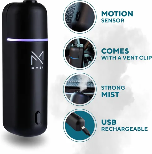Miniatura 2 de MYZI Difusor de ambientador de coche, difusor sin agua, difusor de aceite esencial para automóvil con 6 aromas de repuesto, difusor de aire