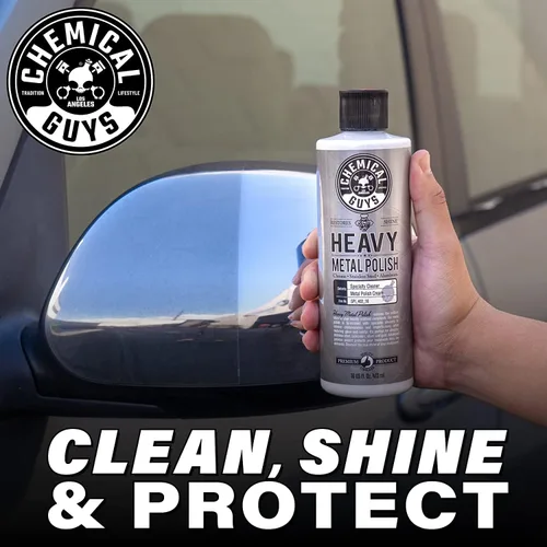 Miniatura 5 de Chemical Guys, Heavy Metal Polish SPI_402_16 - Abrillantador pesado restaurador y protector para metales (16 oz) y toallas de microfibra de grado