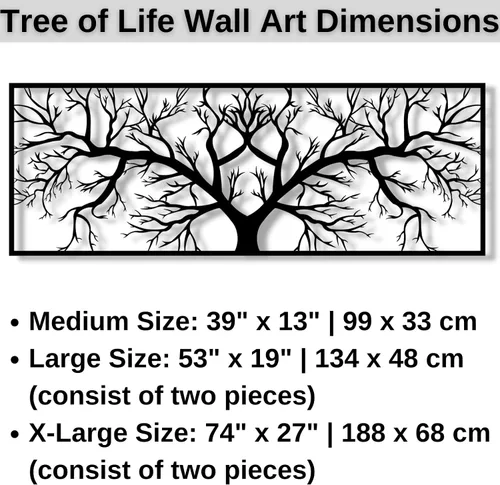 Miniatura 3 de Arte de pared de metal árbol de la vida, arte de pared de árbol de la vida, decoración de pared de ramas de árbol, colgante de pared de metal