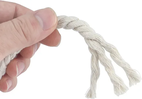 Miniatura 4 de joycraft Cordón de macramé, cuerda de algodón blanco hueso, 0.315 in x 21 yardas, cuerda de algodón trenzado de 3 hebras para colgar plantas