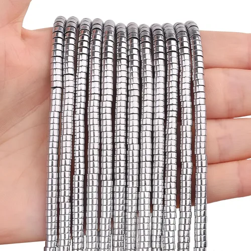 Miniatura 16 de BONNY BOXX 150 piezas de cuentas espaciadoras de jade blanco natural, cuentas sueltas semipreciosas planas redondas de jade heishi para hacer joyas