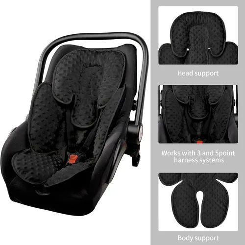 Miniatura 4 de Soporte para la cabeza del asiento de automóvil 2 en 1, inserto de asiento de automóvil infantil para niñas y niños, soporte suave para el cuello