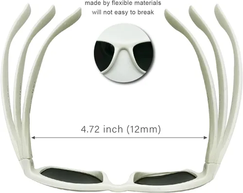 Miniatura 22 de XII WY - Lentes de sol polarizados con protección UV y goma flexible para niños y niñas