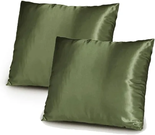 Miniatura 7 de TAOSON Paquete de 2 fundas de almohada de satén suave y sedoso, funda de almohada para sofá con cierre de cremallera oculto, solo funda de 24 x 24