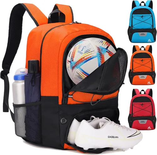 Miniatura 7 de Hsmihair - Bolsa de fútbol - Mochila de fútbol y mochila para fútbol, voleibol y baloncesto, con compartimento para pelota y tacos separados Azul