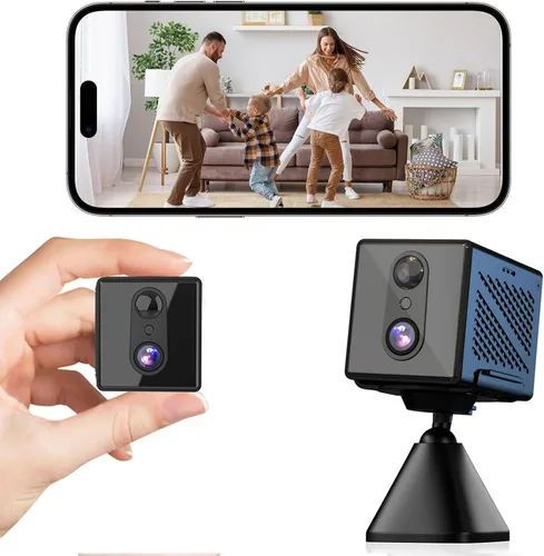 javiscam Cámara de seguridad para interiores WiFi 4K 5GHz mejorada 2026, mini cámara de niñera con almacenamiento en la nube gratuito, visión