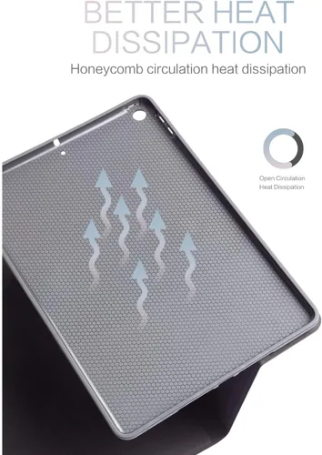 Miniatura 3 de Funda para iPad 9Th / 7Th / 8ª generación, para iPad 10.2, funda protectora a prueba de golpes, visión multiángulo, soporte ajustable, encendido