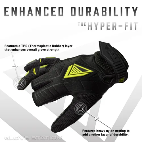 Miniatura 2 de Glove Station Hyper-Fit - Guantes Tácticos de Tiro y Trabajo - Verde, Grande - Diseño Sin Dedos, Equipo de Paintball y Airsoft para Hombres