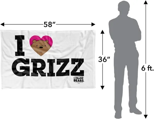 Miniatura 4 de LOGOVISION We Bare Bears - Manta de forro polar con diseño de corazón de 36 x 58 pulgadas