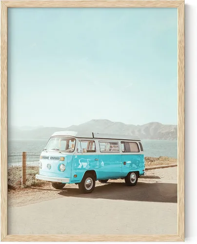 HAUS AND HUES Pósteres vintage de playa de surfistas, decoración de furgoneta surfista, impresiones vintage de arte de pared de California Beach,