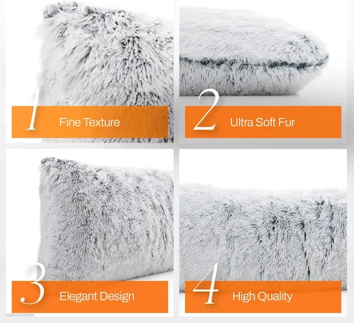 Miniatura 8 de Cheer Collection Almohada larga para el cuerpo, almohada larga suave y mullida para sofá y cama, almohada de felpa para dormir de lado, almohada