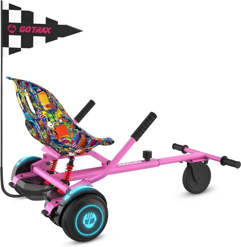 Gotrax Hoverboard - Accesorio de asiento de kart para patineta de equilibrio automático de 6.5", 8", 8.5", 10", longitud del marco ajustable y