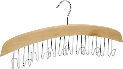 Richards Homewares - Percha de madera para corbata y cinturón, capacidad para hasta 12, natural