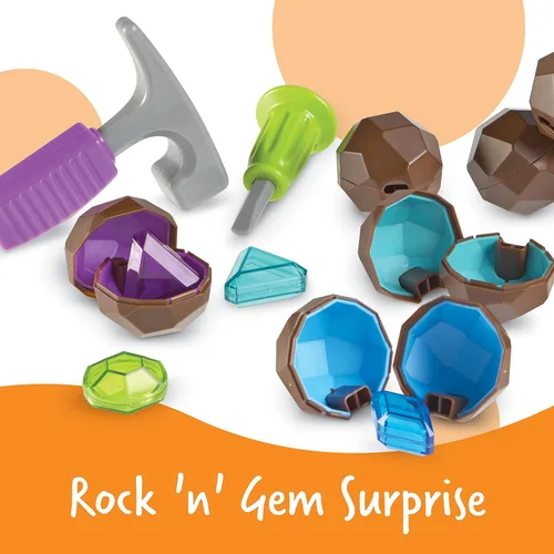 Miniatura 5 de Learning Resources Rock 'n Gem Surprise - 19 piezas, juguetes de aprendizaje para niños a partir de 3 años, juguetes de clasificación y combinación